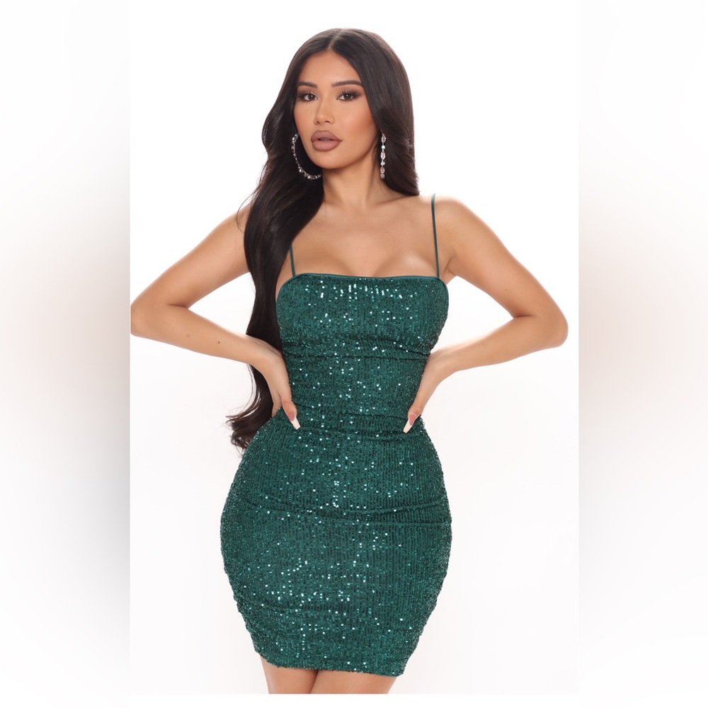 BNWT Green Sequins Dress